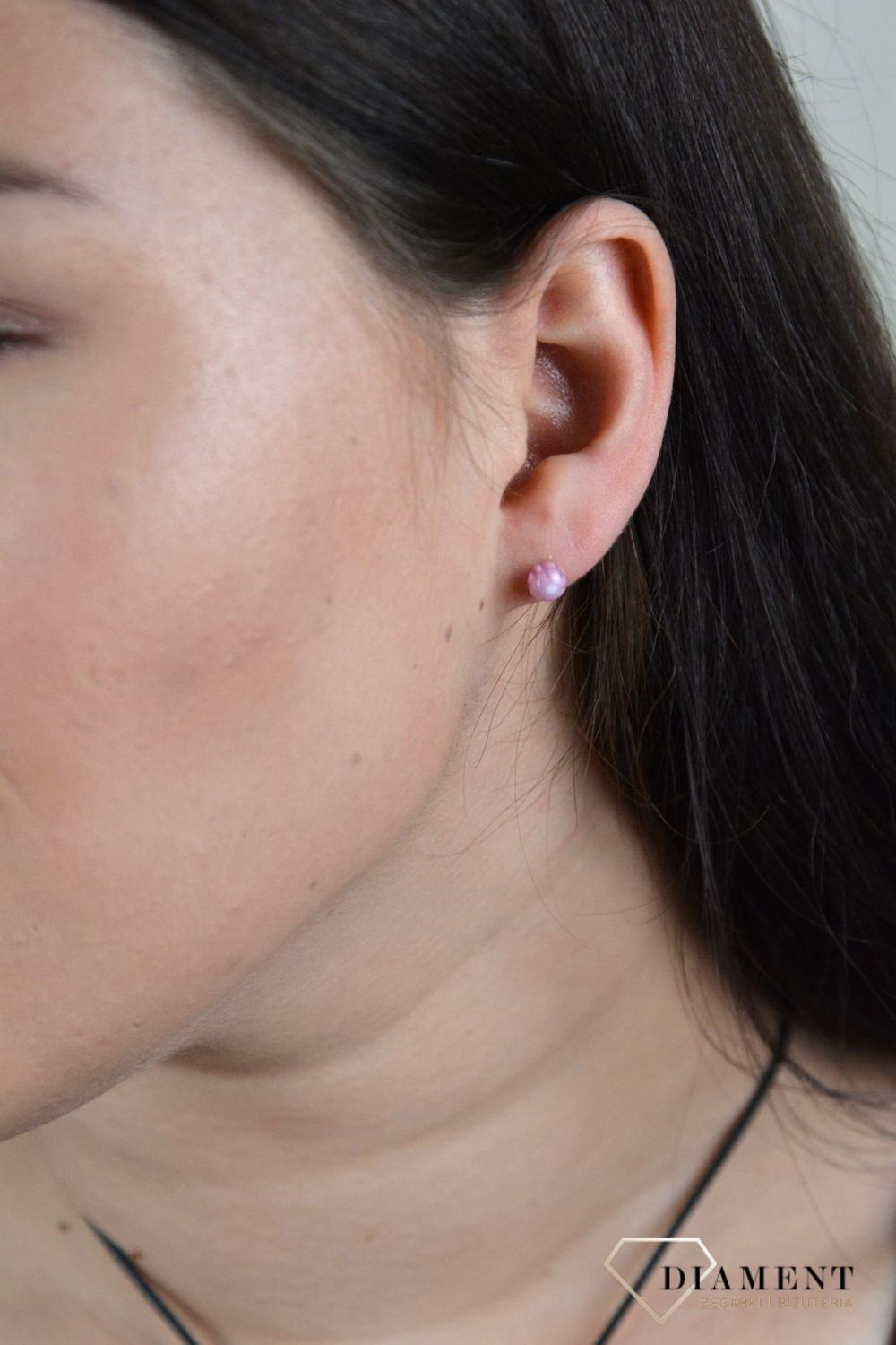 Srebrne kolczyki szkło weneckie 'Różowy kwiat' Murano 37.jpg